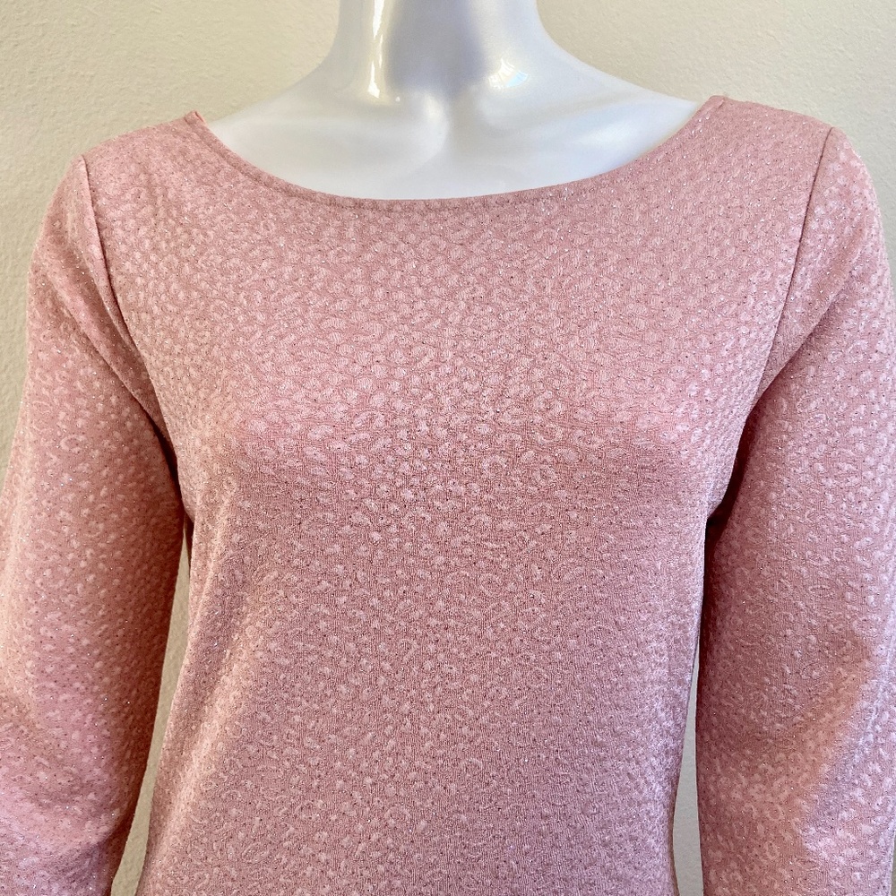 WINDSOR pink sparkly leopard dress w/cowl back NWT - Picture 3 of 7